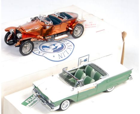 A Franklin Mint and Danbury Mint 1.24 scale boxed diecast group to include a 1921 Rolls Royce Silver Ghost, and a Danbury Min