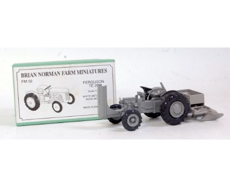 A Brian Norman Farm Miniatures 1/32 scale white metal and resin model of a  Ferguson TE20 tractor, model No. FM02, in the ori