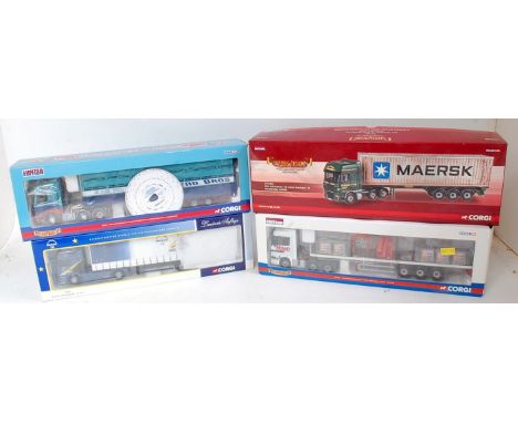 Four various boxed  Corgi 1.50 scale modern release Heavy Haulage diecast vehicles to include Ref. Nos CC13904, 75801, CC1380