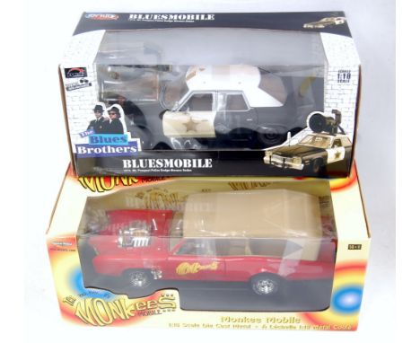 An ERTL and RC2 1/18 scale TV related boxed diecast group to include an ERTL Monkey Mobile together with The Blues Brothers' 