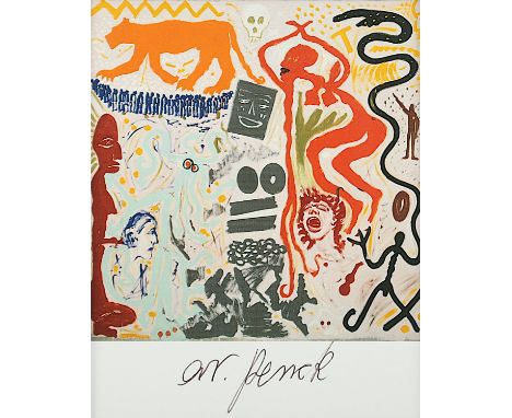 PENCK, A.R. "N.komplex", Farboffset (Kunstpostkarte), 14 x 10, signiert, 1976, R.