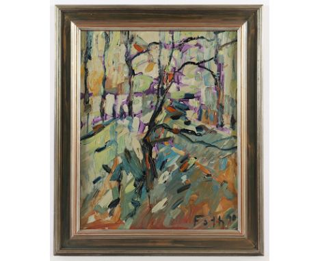FOTH, Detlev (*1959), "Abstrakte Komposition", Öl/Lwd., 50 x 40, unten rechts signiert und "90" datiert, R.