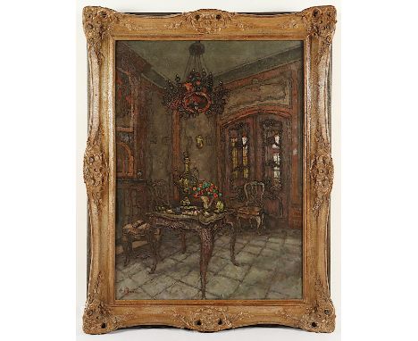 BRANDIS, August von (1862-1947), "Interieur", Öl/Lwd., 92 x 67, unten links signiert, R.