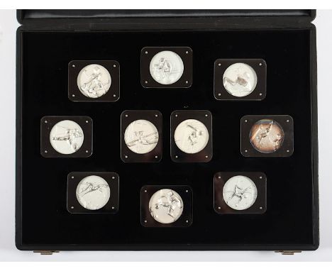 DALI, Salvador, 10 Münzen zur Olympia 1984, Feinsilber, 999/1000, nummeriert 528, in Etui