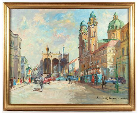 WEHN, Randolf (1911-1987), "Blick auf den Odeonsplatz und die Feldherrnhalle in München", Öl/Lwd., 80 x 100, unten rechts sig