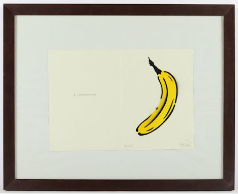 BAUMGÄRTEL, Thomas, "Spray-Banane", 25 x 34, nummeriert 84/250, handsigniert, R.