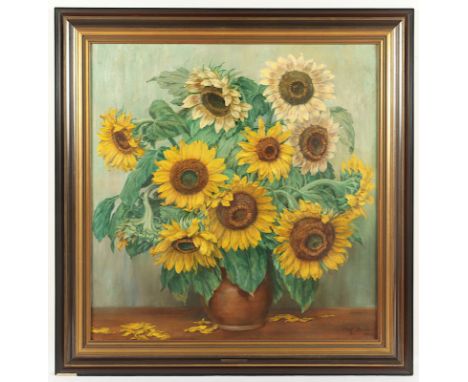 NONN, Carl (1876-1949), "Stilleben mit Sonnenblumen", Öl/Lwd., 81 x 78, unten rechts signiert und "Bonn" bez., R.
