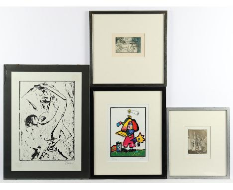MODERNE GRAFIKER, 4 Arbeiten, verschieden, dabei O. Alt, Jürgen Görg, Schneider (1973), R.