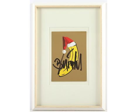 BAUMGÄRTEL, Thomas, "Fröhliche Weihnachten", Multiple (Kunstpostkarte in Farboffset), 15,5 x 10,5, handsigniert, R.