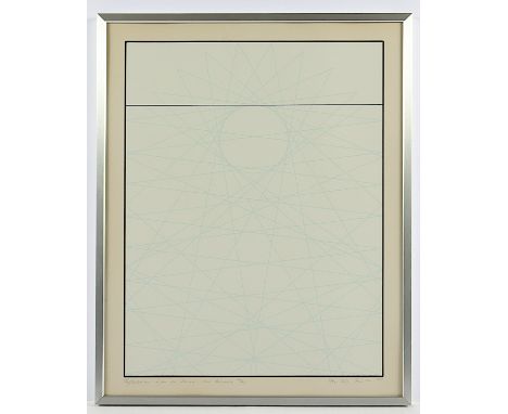 MIELDS, Rune, "Reflexion über die Sonne", Farbserigrafie, 44 x 34, nummeriert 33/50, betitelt, handsigniert und datiert 1979,