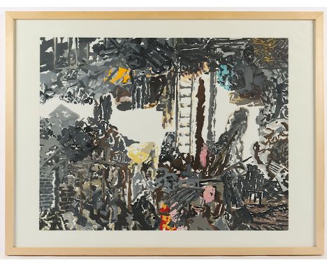 GÜDEMANN, Cordula, "o.T.", Gouache/Karton, 50 x 64, verso signiert und datiert 2003, R.