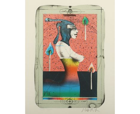 WUNDERLICH, Paul, "Figur", Original-Farblithografie, 25 x 18, handsigniert, R.