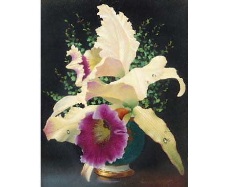 TCHISTOVSKY, Lev (1902-1969), "Orchidee", Öl/Hartfaser, 23,5 x 18,5, unten rechts signiert, R.