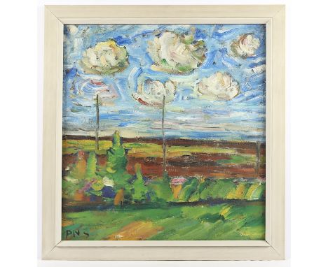 NICOLAISEN, Peter (1894-1989), "Landschaft", Öl/Nessel, 68 x 64, unten links monogrammiert, R.