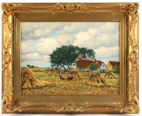 FRITZEL, Wilhelm (1870-1943), "Spätsommerliche Niederrheinlandschaft", Öl/Lwd., 40 x 54, unten rechts signiert, R.