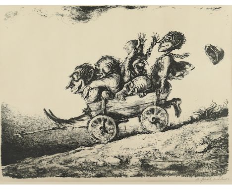 WEBER, A. Paul, "Wir sind überm Berg", Original-Lithografie, 38 x 51, handsigniert, Edition der Griffelkunst, R.