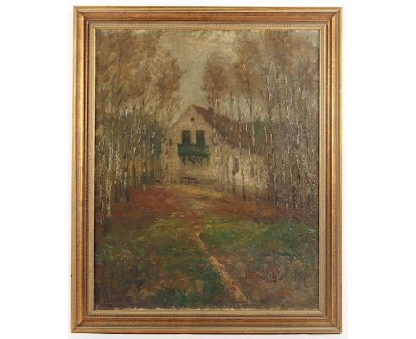HELBERGER, Alfred Hermann (1871-1946), "Herbst", Öl/Lwd., 75 x 60, unten links signiert, verso altes Etikett mit Titelangabe,