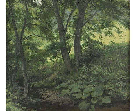 THIERBACH, Richard (1860-1931), "Bachlauf im Harz", Öl/Lwd., 35 x 39,5, unten rechts signiert, R.