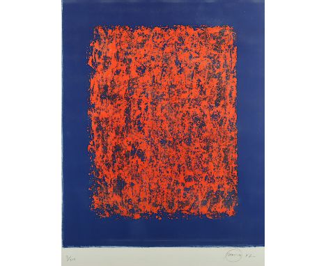 PIENE, Otto, "Sponge", Original-Farblithografie, 62 x 51, nummeriert 3/100, handsigniert und datiert '77, St. Gallen, Erker-P
