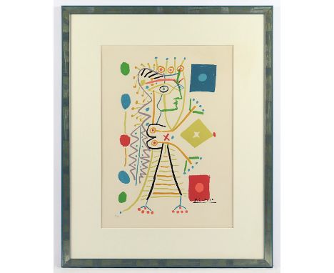 PICASSO, Pablo, "Femme au profil", Farblithografie, ca. 48 x 32, nach einer Zeichnung von 1960, nummeriert XII/XX, im Stein s