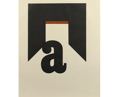 REICHERT, Josua, "Buchstabe a", Siebdruck, ca. 37 x 29, nummeriert 78/100, handsigniert, R.