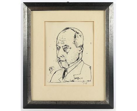 JANSSEN, Horst, "Gottfried Benn", Zinkografie, ca. 27 x 20, handsigniert, läs., R.