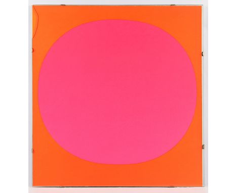 GEIGER, Rupprecht, "Zweimal Rot/leuchtrot kalt auf rot-orange", Farbserigrafie, 66 x 62, verso handsigniert und nummeriert 17