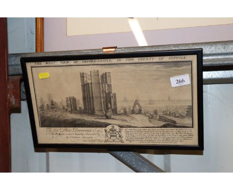 An antique print, The West View of Orford Castle in the county of Suffolk