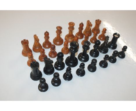 A quantity of Staunton and Staunton style chess pieces AF 