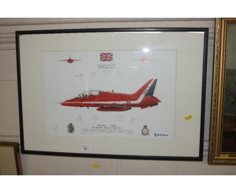 A Red Arrows Millennium 2000 Season print, signed by pilots