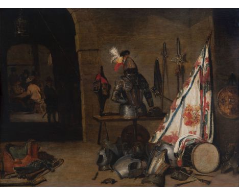 Flemish school, David Teniers II and/or workshop (1610-1690): The guard room, oil on panel, 17th C. -- Description: Work: 64 