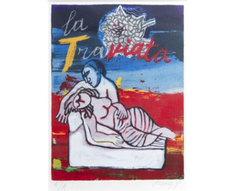 Guillaume Corneille van Beverloo (Corneille, 1922-2010): 'La Traviata', lithograph in colours, ed. E.A., dated [19]90 -- Desc