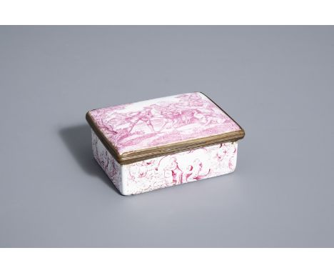 A painted enamel tobacco box, Battersea, England, second half of the 18th C. -- Description: 7,9 x 5,8 x 3,3 cm