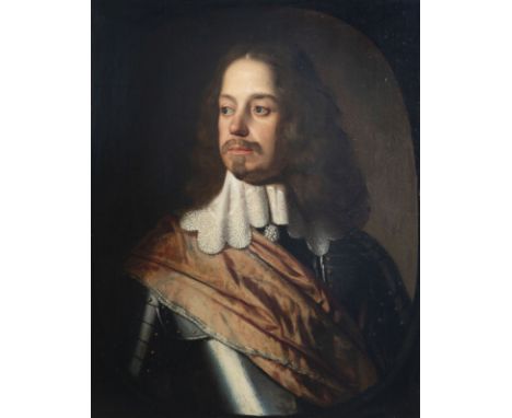 Dutch school, attributed to Gerard van Honthorst (1592-1656): Portrait of a nobleman in armor, oil on panel, 17th C. -- Descr