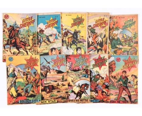 Little Sheriff (1951) L. Miller 1-10. Some worn spines, biro initials to most top cover margins, cream/light tan pages [vg-/v