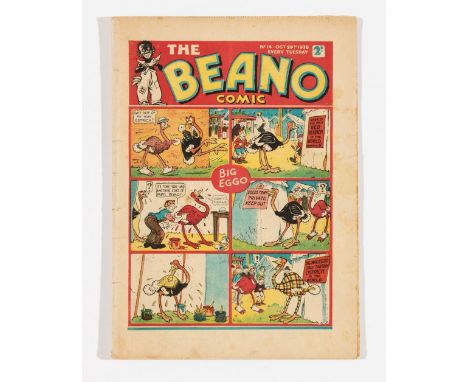 Beano No 14 (1938). Bright covers, cream pages with some light foxing spots [vg]