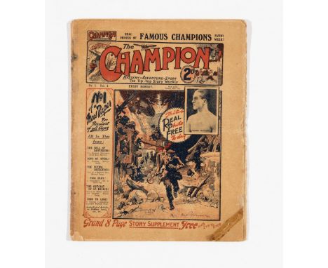 Champion Vol. 1. No. 1 (1922) 'Paid To Lose' story introducing Sexton Blake, Detective. Tan cover with clear taped spine. Cre