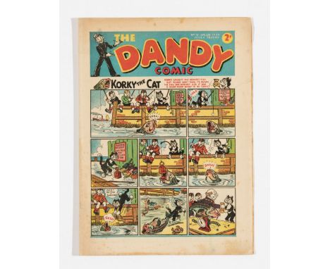 Dandy 73 (1939). Bright cover with one inch margin tear and some light foxing spots. Cream pages [vg+]