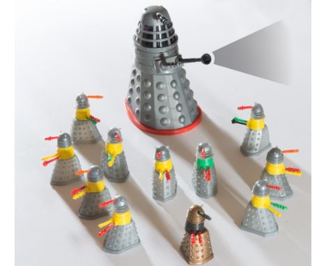 Eleven Dalek Swapits (1965) by Cherilea Toys with Louis Marx Dalek (1965) 6½" tall lacking battery operated interior. The Swa