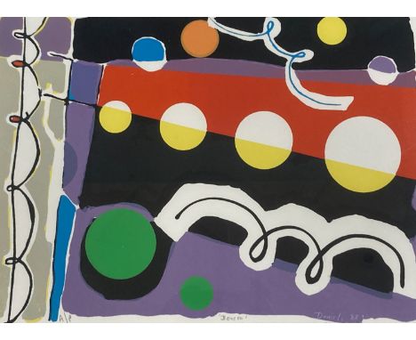   Harvey Daniels (1952-) artist’s proof print, ‘Beacon', signed and dated 88, 30 x 41cm. with a signed exhibition catalogue