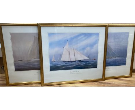   Tim Thompson, three colour prints, The Paintings of the Americas Cup, overall 60 x 70cm.