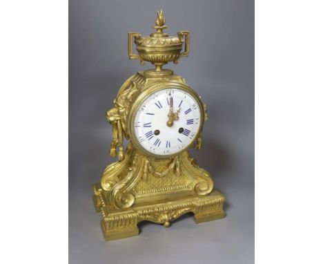   A late 19th century French ormolu mantel clock, Marti et Cie., 40cm