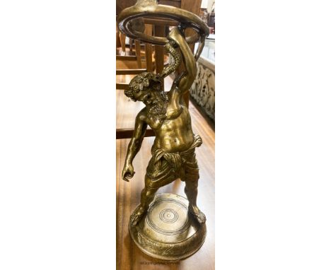   Nine gilt metal figures of Hercules, height 44cm