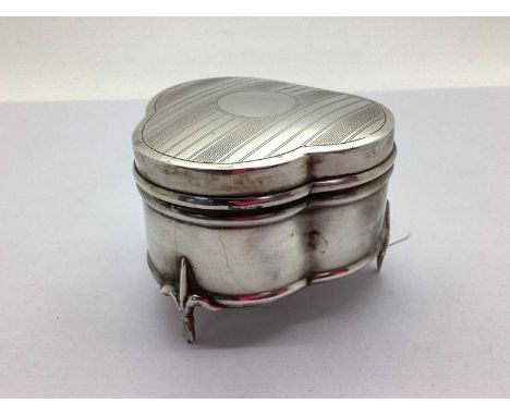 A Hallmarked Silver Trefoil Shape Trinket Box, Cornelius Desmoreaux Saunders &amp; Francis Hollings Shepherd, Birmingham 1918