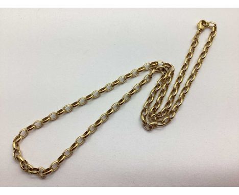 A Modern Oval Belcher Link Chain, stamped "375".6 grams in weight.