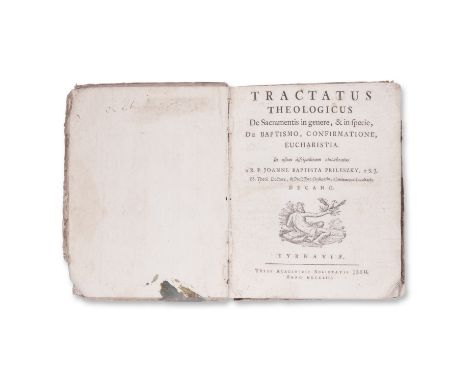 PRILEZSKY, JOANNE BAPTISTA: TRACTATUS THEOLOGICUS DE SACRAMENTIS1753 | PUBLISHER: Tyrnaviae, Colegii Academici Societ. They a