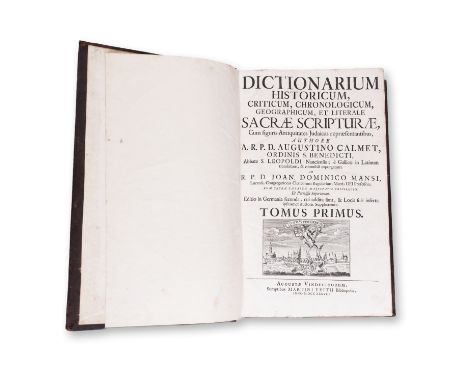 CALMET, AUGUSTIN (1672-1757): DICTIONARIUM HISTORICUM, CRITICUM, CHRONOLOGICUM I.1738 | PUBLISHER: Augustae Vindelicorum, Mar