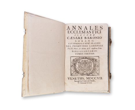 BARONIO, CEASARE (1538-1607): ANNALES ECCLESIASTI III.1707 | PUBLISHER: Venetiis, Sumptibus Laurentii Basilii | NUMBER OF PAG