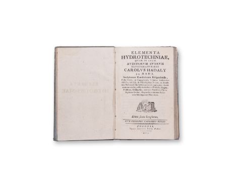 DE HADA, CAROLUS HADALY: ELEMENTA HYDROTECHNIAE1803 | PUBLISHER: Posonia, Typis Simonis Petri Weber | NUMBER OF PAGES: 151 | 
