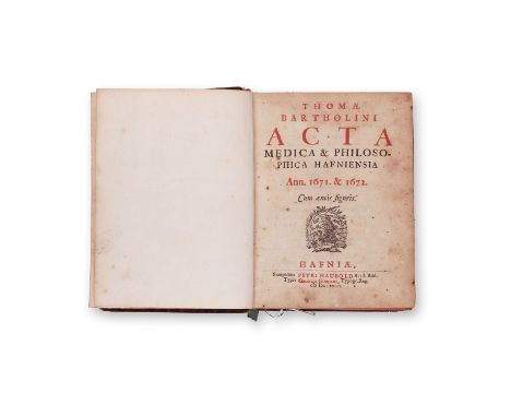 BARTHOLIN, THOMAS (1616-1680): ACTA MEDICA & PHILOSOPHICA I.+II.1673-1675 | PUBLISHER: Hafniae, Petri Haubold | NUMBER OF PAG